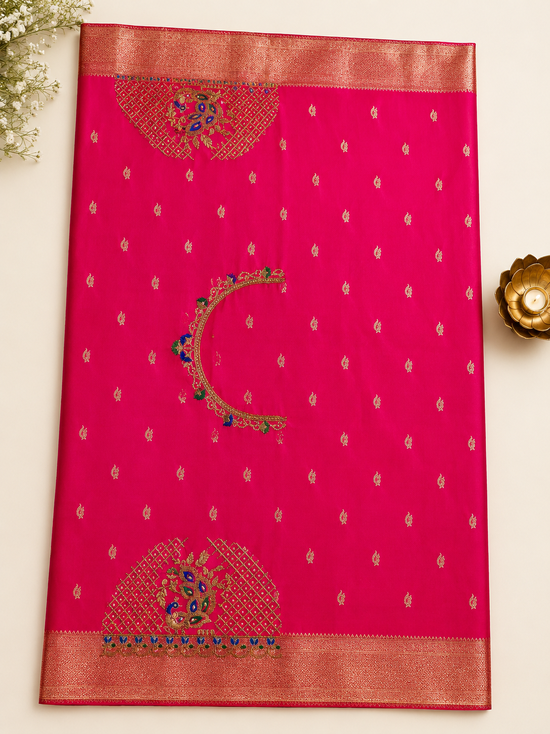 Pink Peshwai Kalanjali Paithani
