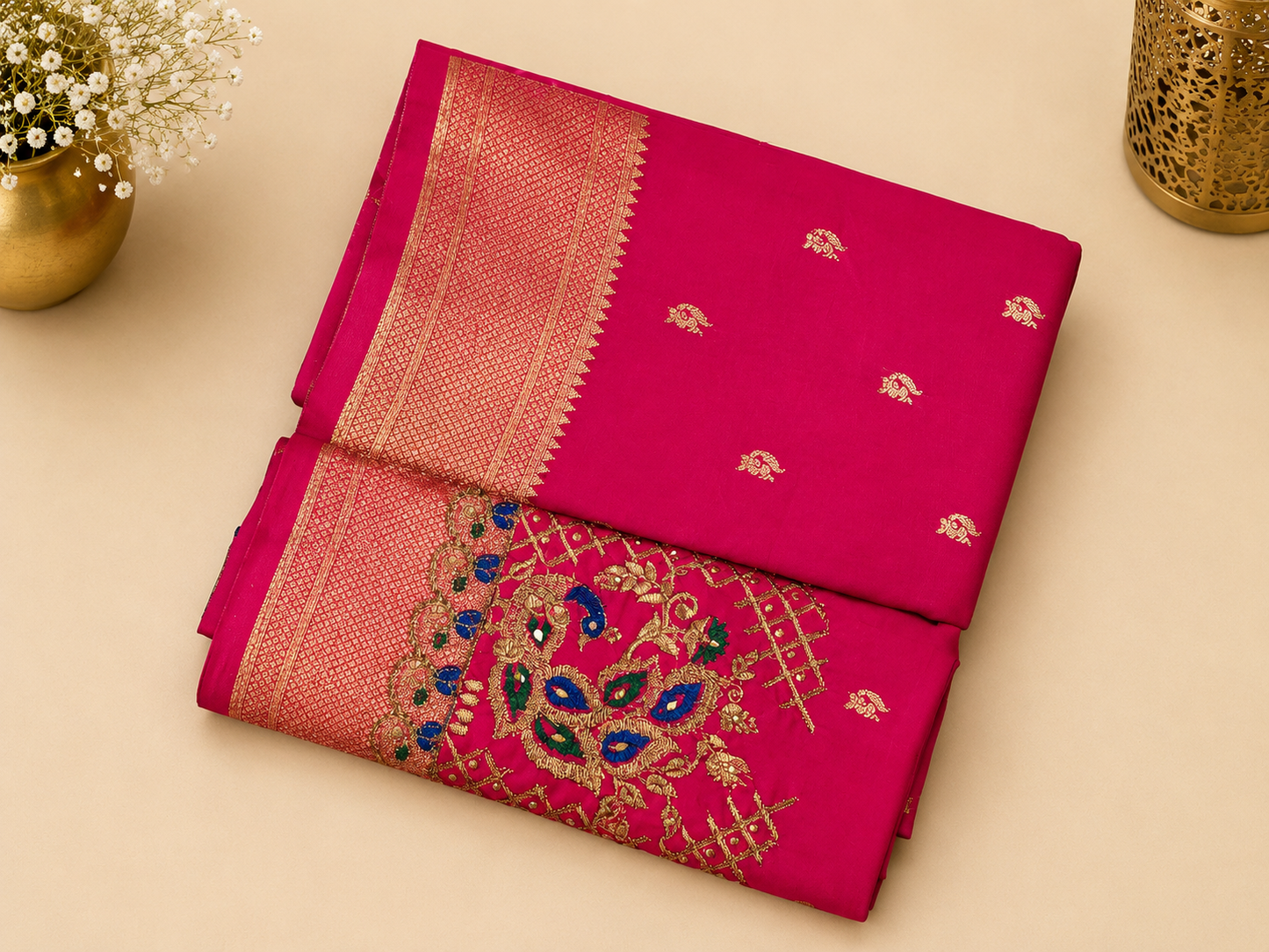 Pink Peshwai Kalanjali Paithani
