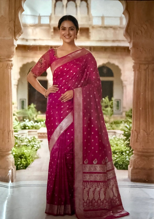 Pink Peshwai Kalanjali Paithani